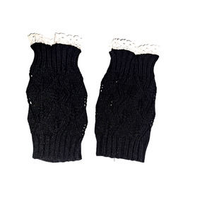 Black Boot Socks ith white lace